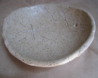 Ceramic Art Dish - Sandstone Knife Design - Ceramic Dish - Art Bowl