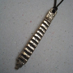 Notched Stick Bronze Pendant - Notched Pendant - Stick Pendant - Instrument Pendant
