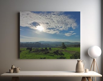 Judean Foothills Green Landscape Canvas - Israeli Nature Wall Art