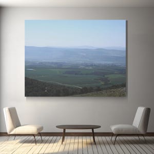Jezreel valley photograph canvas, new home present, decorative wall hanging, real photo, israel landscape, pictures of israel, present