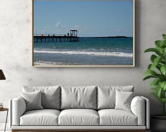 Pier photography poster, lake house decor, nautical decoration ideas, sea shore, wall decor for office, new home present, holiday picks