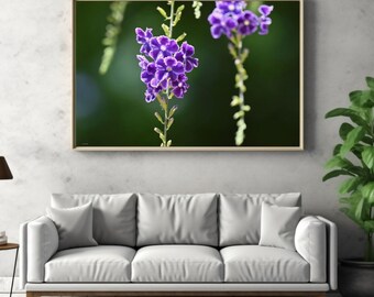 Duranta purple flowers poster, Christmas gift, apartment wall art, dining area wall art, Happy New Year gift, merry Christmas present