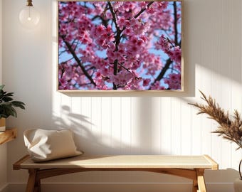 Taiwan cherry blossom tree photo poster, wall decor for apartments, classroom decor, lake house decorating ideas, thoughtful present
