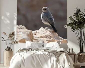 Blackstart bird photo tapestry, gifts for bird enthusiasts, presents for bird lovers, avian, decorative wall hanging, thoughtful present