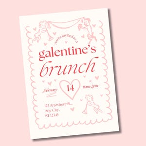 Galentines esthetische aanpasbare uitnodiging