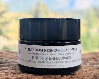 Cera para barba de fijación fuerte: bálsamo natural de cera de abejas y pino para el cuidado de la barba