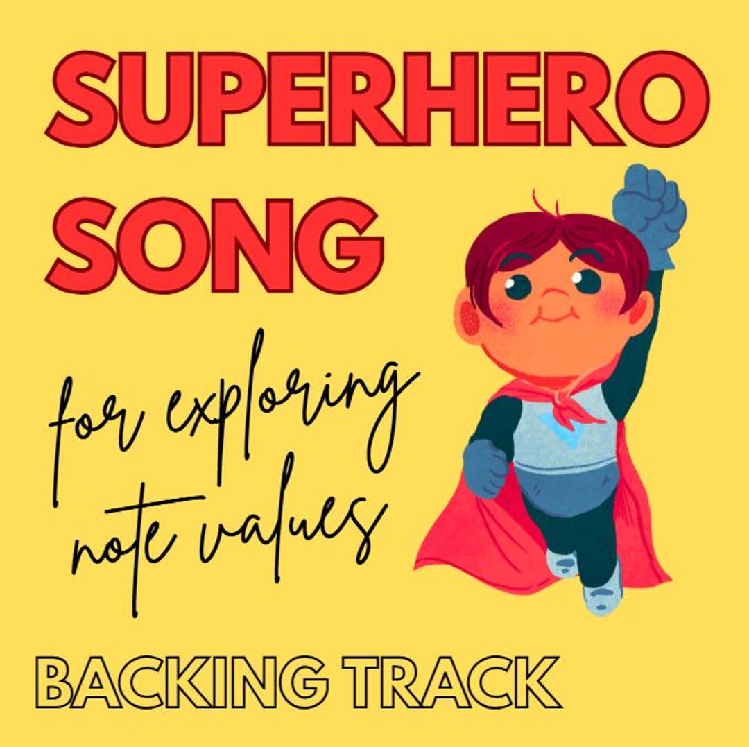 I Am a Superhero - Note Values Backing Track - Etsy
