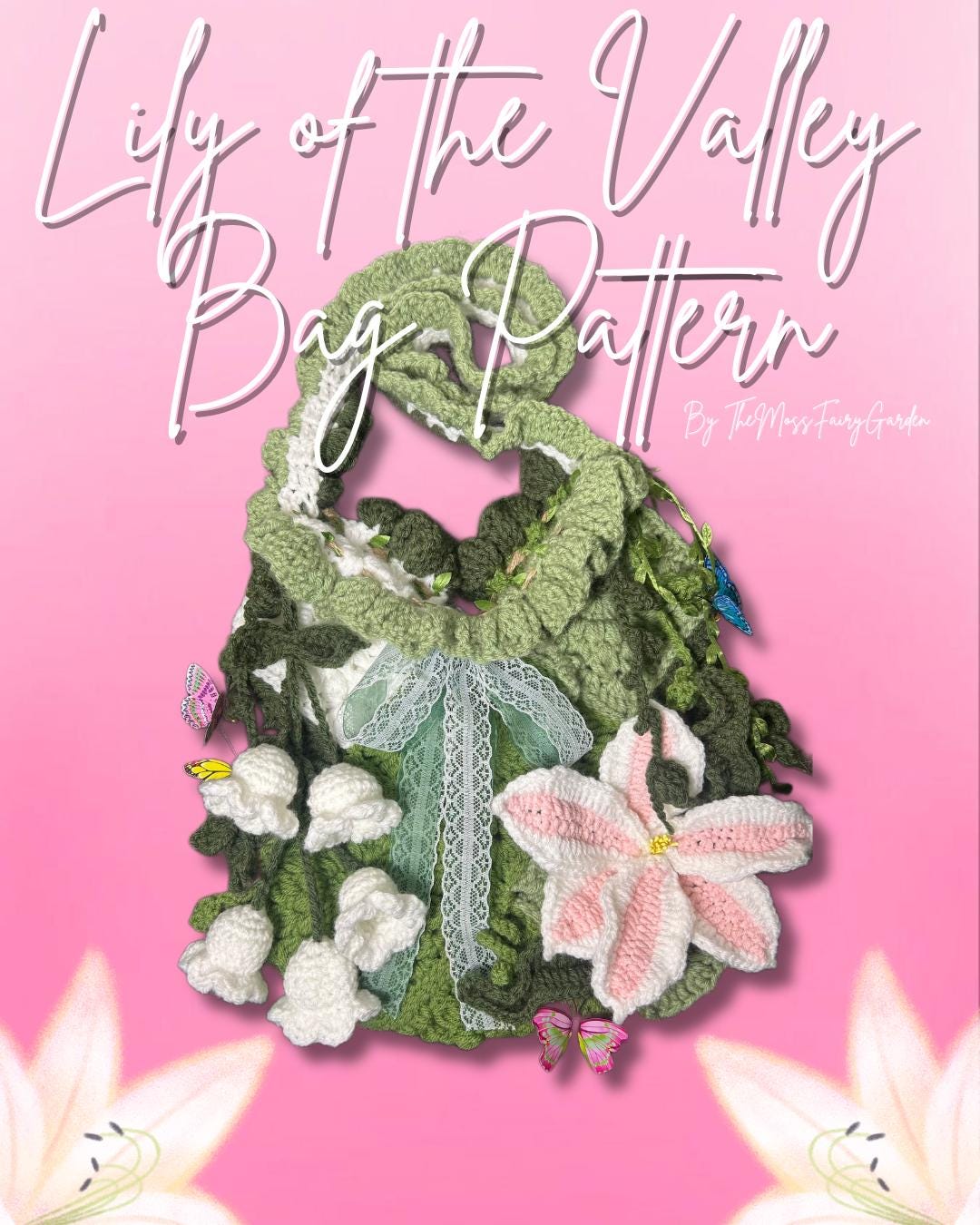37 Lily of the Valley Crochet Patterns for Elegant Flowers, Gifts, and Home Decor 13 Lily of The Valley Crochet Garden Bag Pattern: Photo