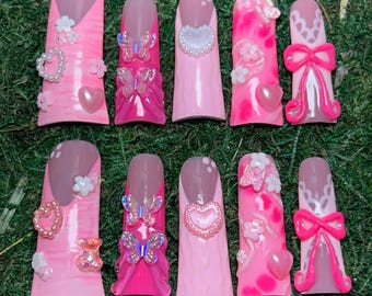 Heart Coquette Press-On Nails (Shape Customizable)