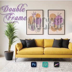 Rustic Wood Double Frame Mockup Set: Picture Display (PSD)