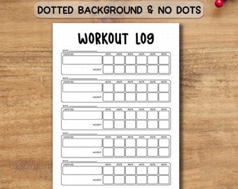 Workout Log & Fitness Tracker PDF | Exercise Planner, Training Sheet | Health Log A4/A5 Sizes