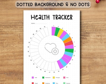 Utskrivbar hälsorapportering i PDF-format | Daglig hälsologg och vanedagbok | Wellnessplanerare A4/A5