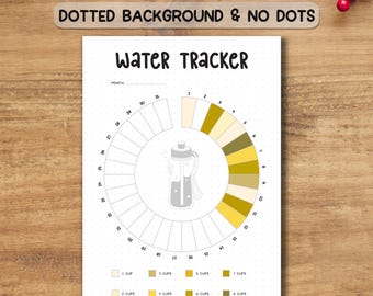 Water Tracker Printable PDF | A4-A5 Monthly Hydration Log | Daily Water Intake & Wellness Planner Page