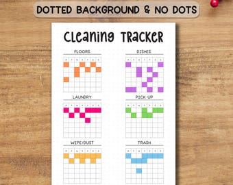 Cleaning Tracker Printable PDF | Daily Chore Checklist & Household Planner | A4/A5 Journal ADHD Pages