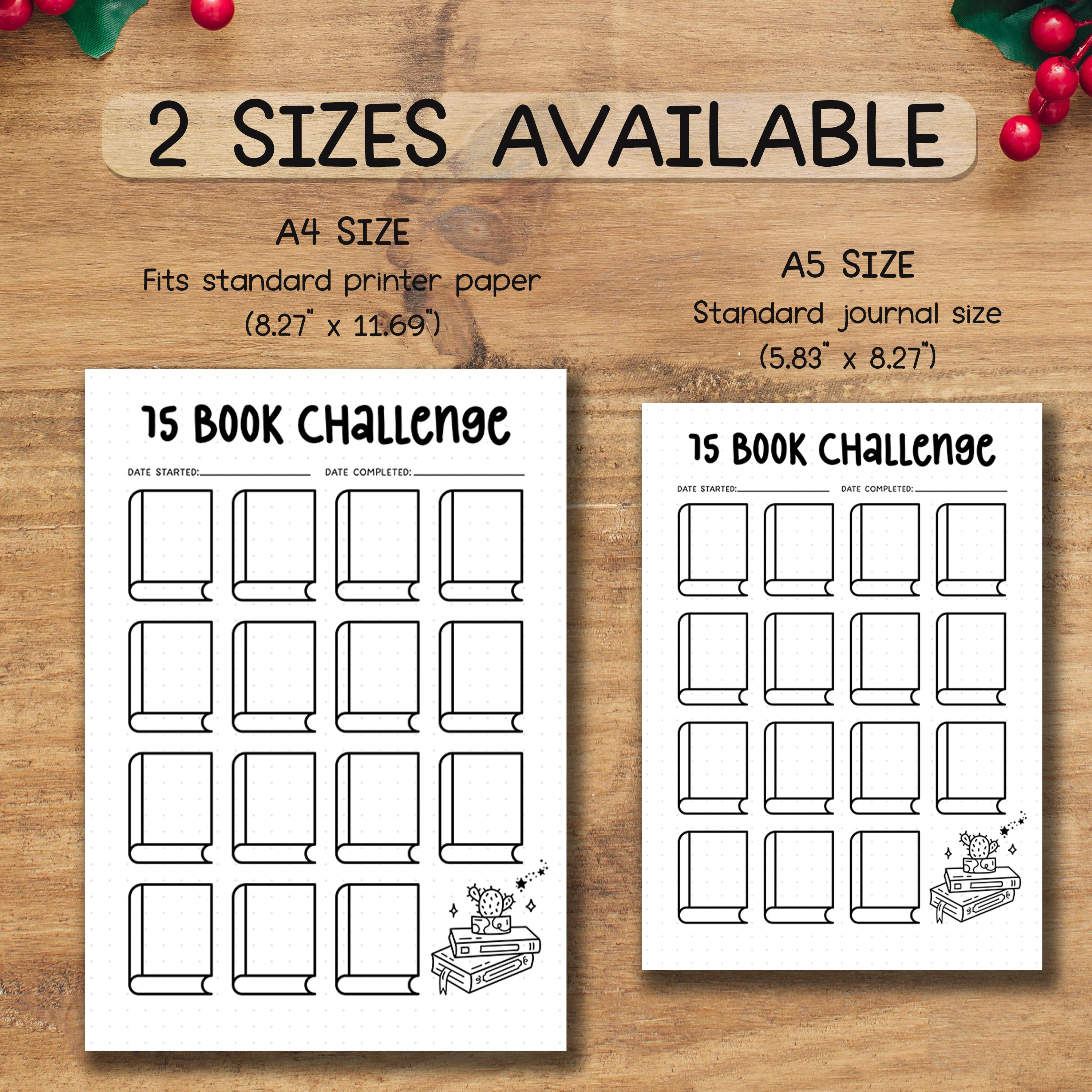 15 Book Challenge Tracker Printable PDF | Reading Planner Page | Daily ...