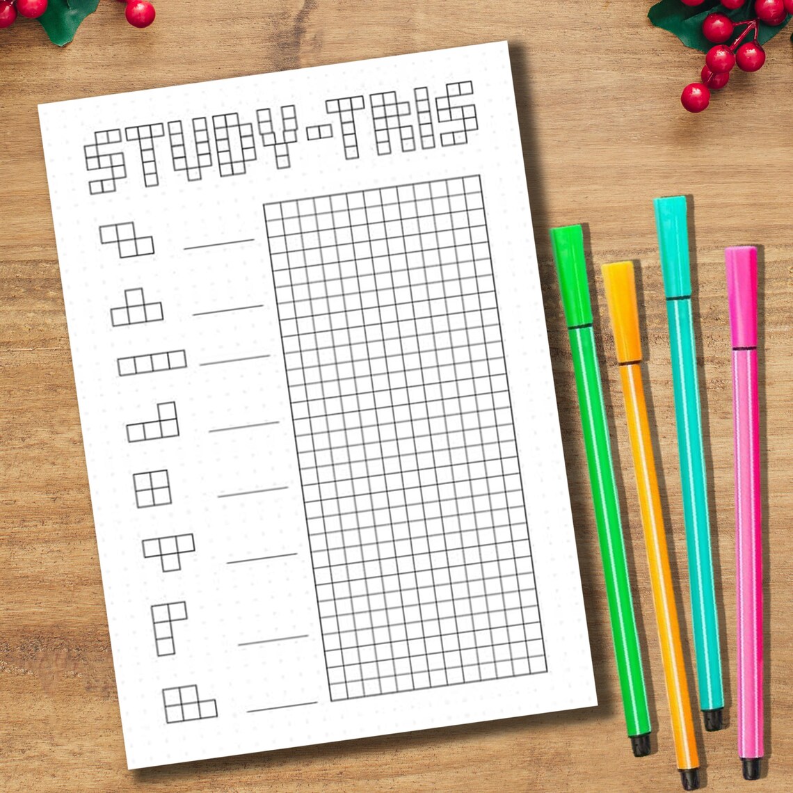 Study-tris Tracker Printable PDF | A4 A5 Dotted & Non-dotted Pages ...