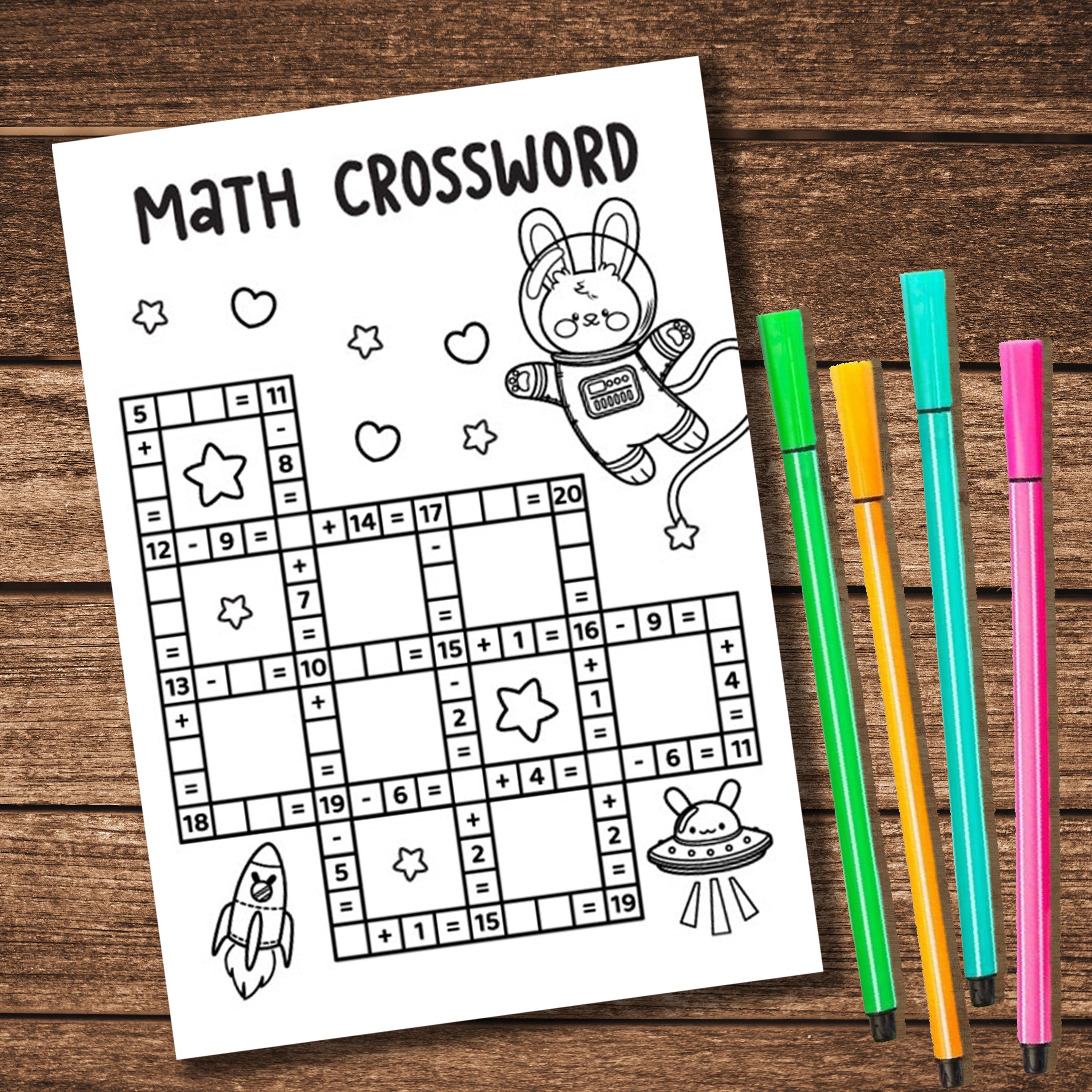 Math Crossword Worksheet.pdf Math Crossword Worksheets Printable PDF | A4-A5 Kids Math Puzzle ...