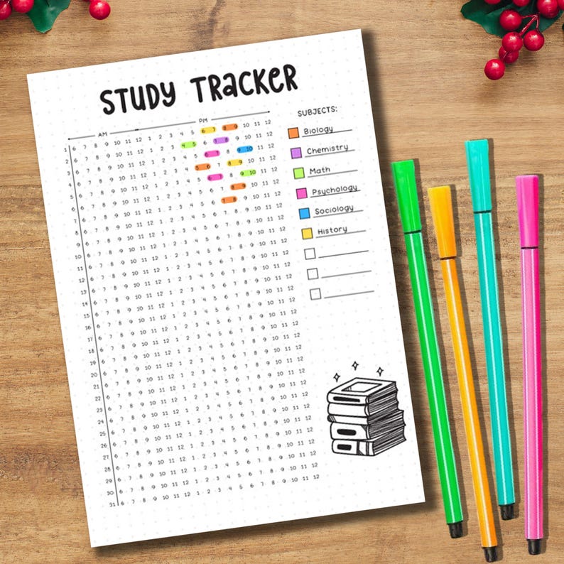 Study Tracker Printable, Student Study Log, Academic Planner Insert ...