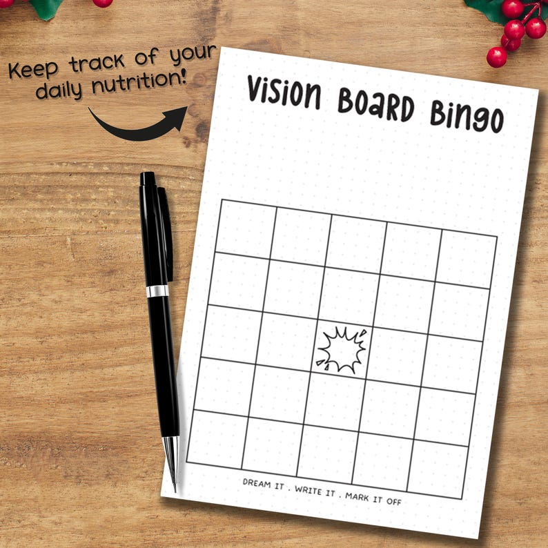 Vision Board Bingo Printable | Goal Tracker, A4 A5 Planner (PDF) - Etsy