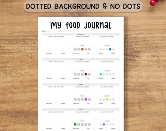 Daily Food Tracker Printable PDF | Meal Planner, Nutrition Log | Calorie & Eating Journal A4/A5