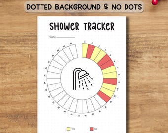 Shower Tracker Printable PDF | Daily Hygiene & Hair Wash Log | Self-Care Planner Page A4/A5