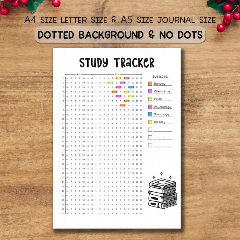 Study Tracker Printable, Student Study Log, Academic Planner Insert ...