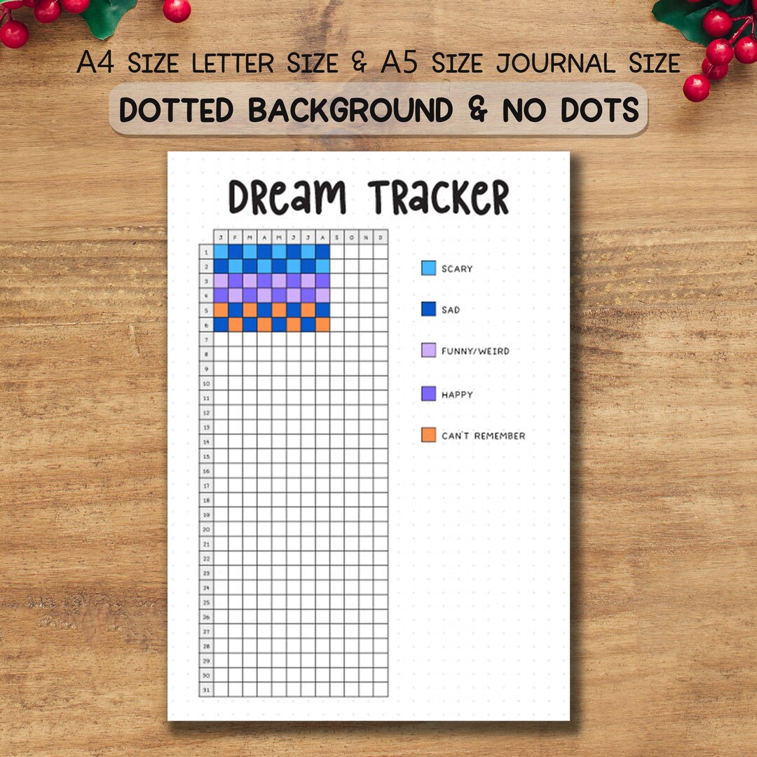 Dream Tracker Printable PDF | Nighttime Journal Log & Sleep Reflection ...
