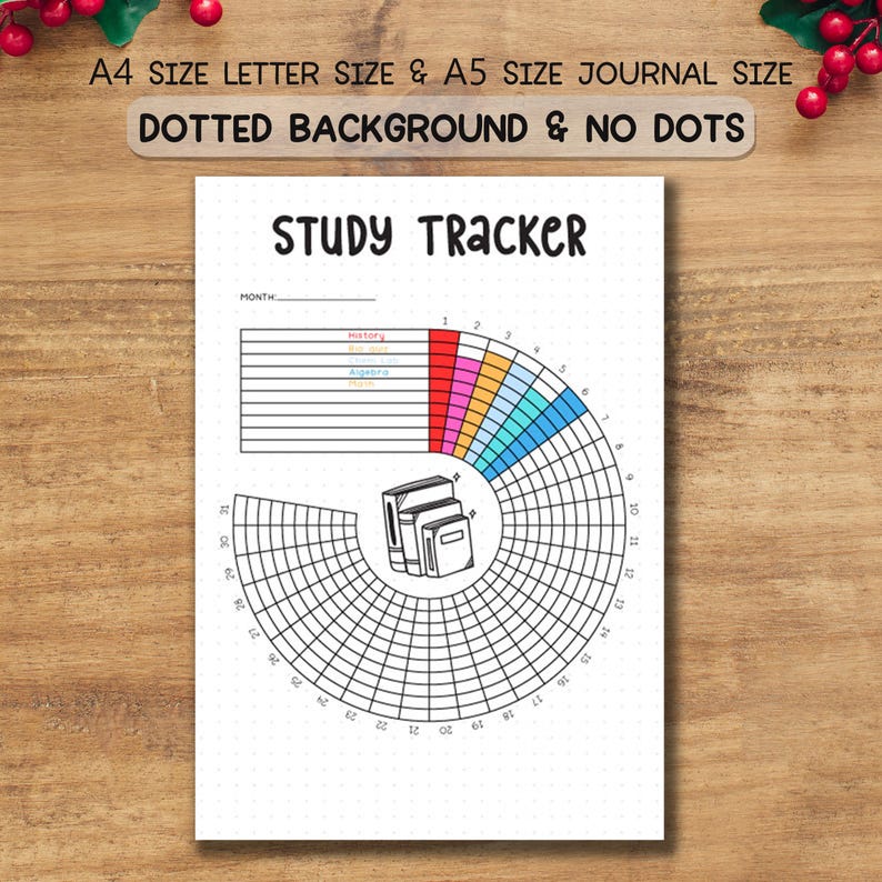 Study Tracker Printable PDF | A4 A5 Monthly Study Log | Student Planner ...