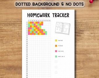 Afdrukbare pdf huiswerktracker | Studieplanner en opdrachtenlogboek voor studenten | Wetenschappelijke tijdschriftpagina A4/A5