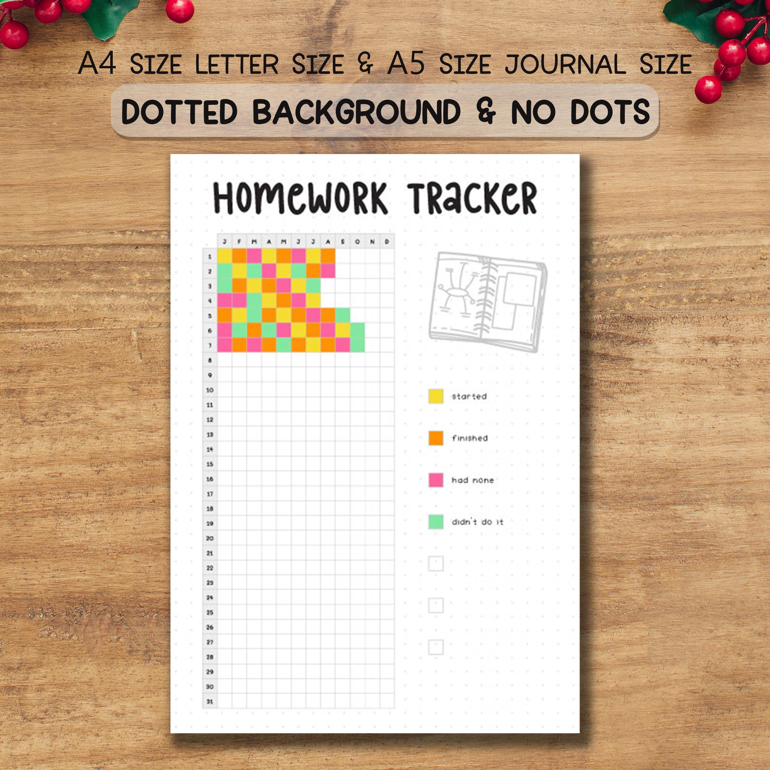 Homework Tracker Printable PDF | Student Study Planner & Assignment Log ...