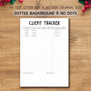 Printable Client Tracker, Customer & Lead Management Log, Client Information Log, Business Client Tracker, Digital Prospect Tracker Template