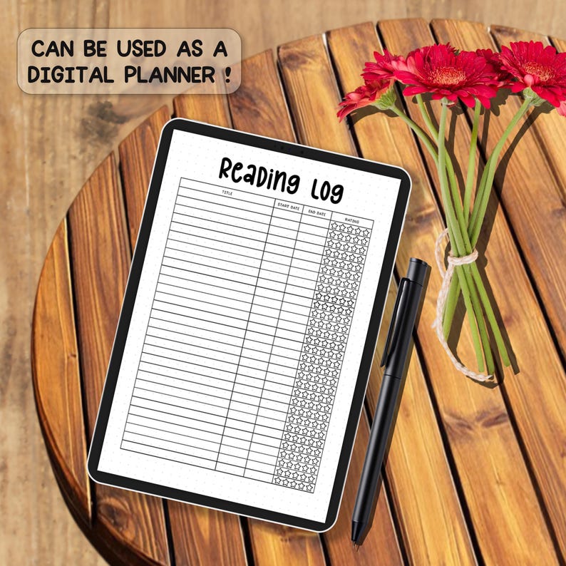 Reading Log Chart Printable PDF | Book Tracker & Habit Journal Page ...