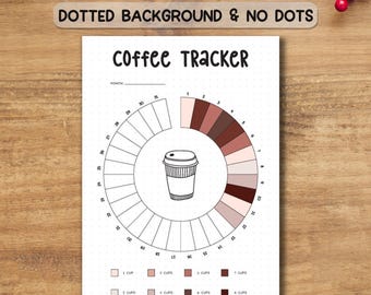Coffee Tracker Printable PDF | Caffeine Intake Log & Health Journal | Food, Habit Planner A4/A5