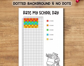 School Rating & Reflection Tracker PDF | Class Review Log for Students | A4/A5 Printable