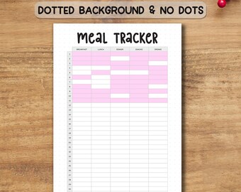 Meal Tracker Printable PDF | A4 A5 Dotted Food Log | Breakfast, Lunch, Dinner & Snacks Planner