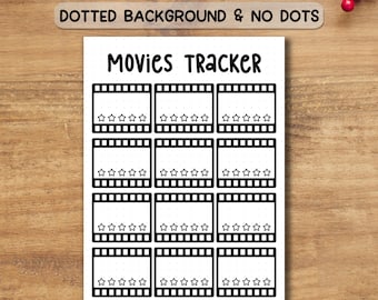 Movie Tracker Printable PDF, A4-A5 Journal Planner Page, Movie Log Template to Track Films