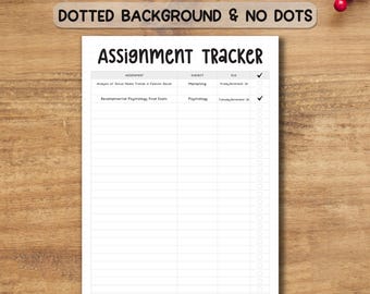 Assignment Tracker Printable PDF | Student Planner & Homework Log | Class Schedule Sheet A4/A5