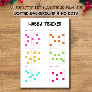 Hobby Tracker Printable, Habit Tracker, Printable Journal Page, Daily Activity Tracker, Wellness Journal, Self Care Tracker, Routine Log