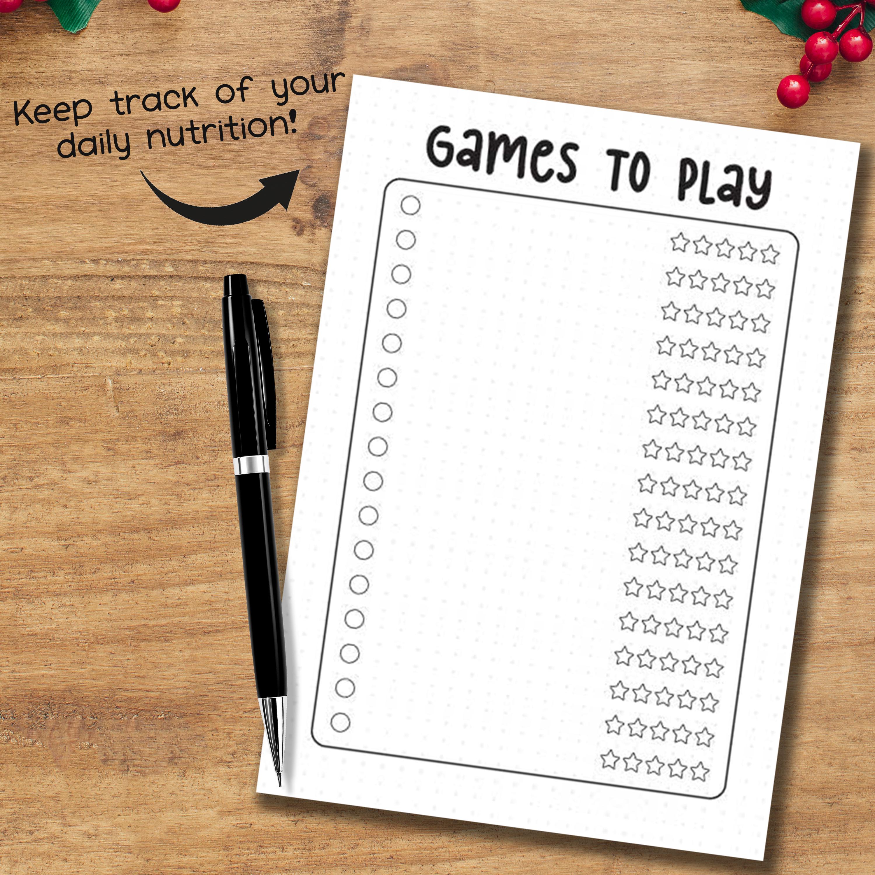 Playing Tracker Games to Play Tracker Printable PDF | A4 A5 Dotted & Non-dotted ...