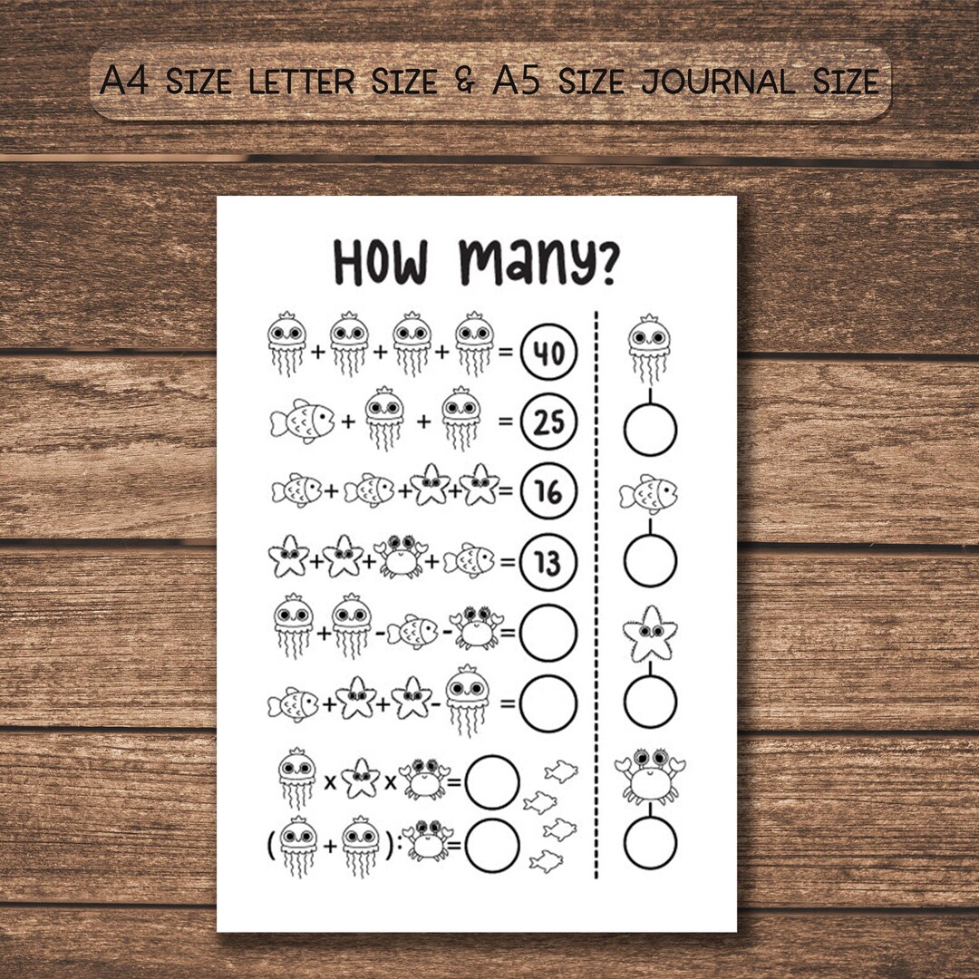 How Many Worksheets PDF | A4-A5 Preschool Counting & Math Activity ...