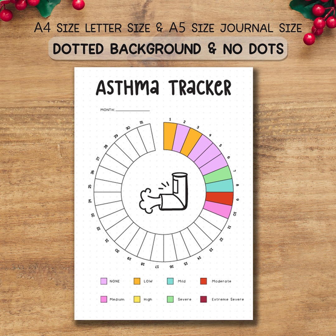 Asthma Tracker Printable, Daily Symptom Log, Inhaler Use Record, Asthma ...