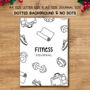 Fitness Journal Cover Printable PDF | A4 A5 Dotted & Non-Dotted Pages | Gym Planner Front Page