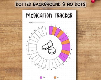 Medication Tracker Printable PDF | Monthly Medicine Log & Pill List | Health Planner Page A4/A5