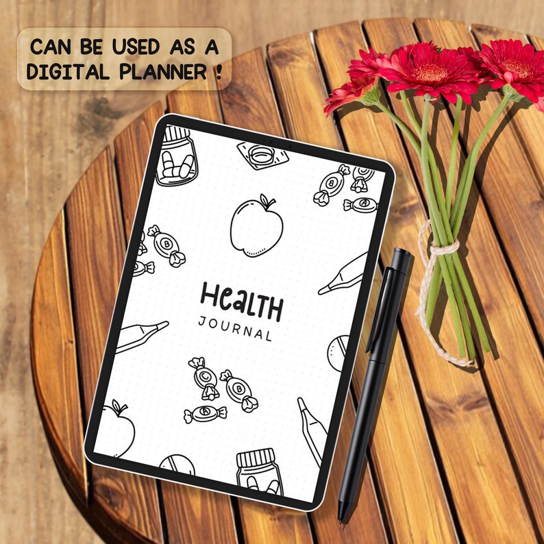 Health Journal Cover Printable PDF Wellness Planner Front Page A4 A5 Dotted Non-dotted Pages - Etsy