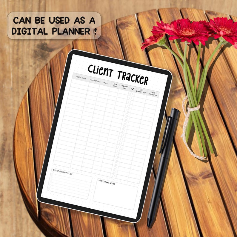 Client Tracker Printable PDF | Customer & Lead Management Log ...