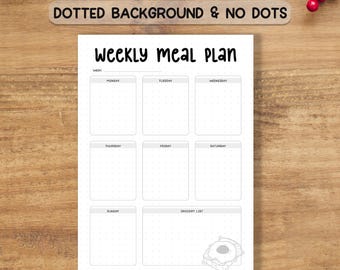 Weekly Meal Planner Printable PDF | Food Log & Nutrition Tracker | Meal Journal Page A4/A5