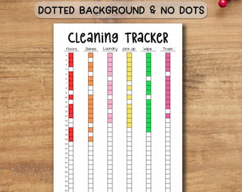 Afdrukbare pdf met reinigingstracker | Maandelijkse takenlijst A4 A5 | Planner voor organisatie- en schoonmaakschema voor thuis