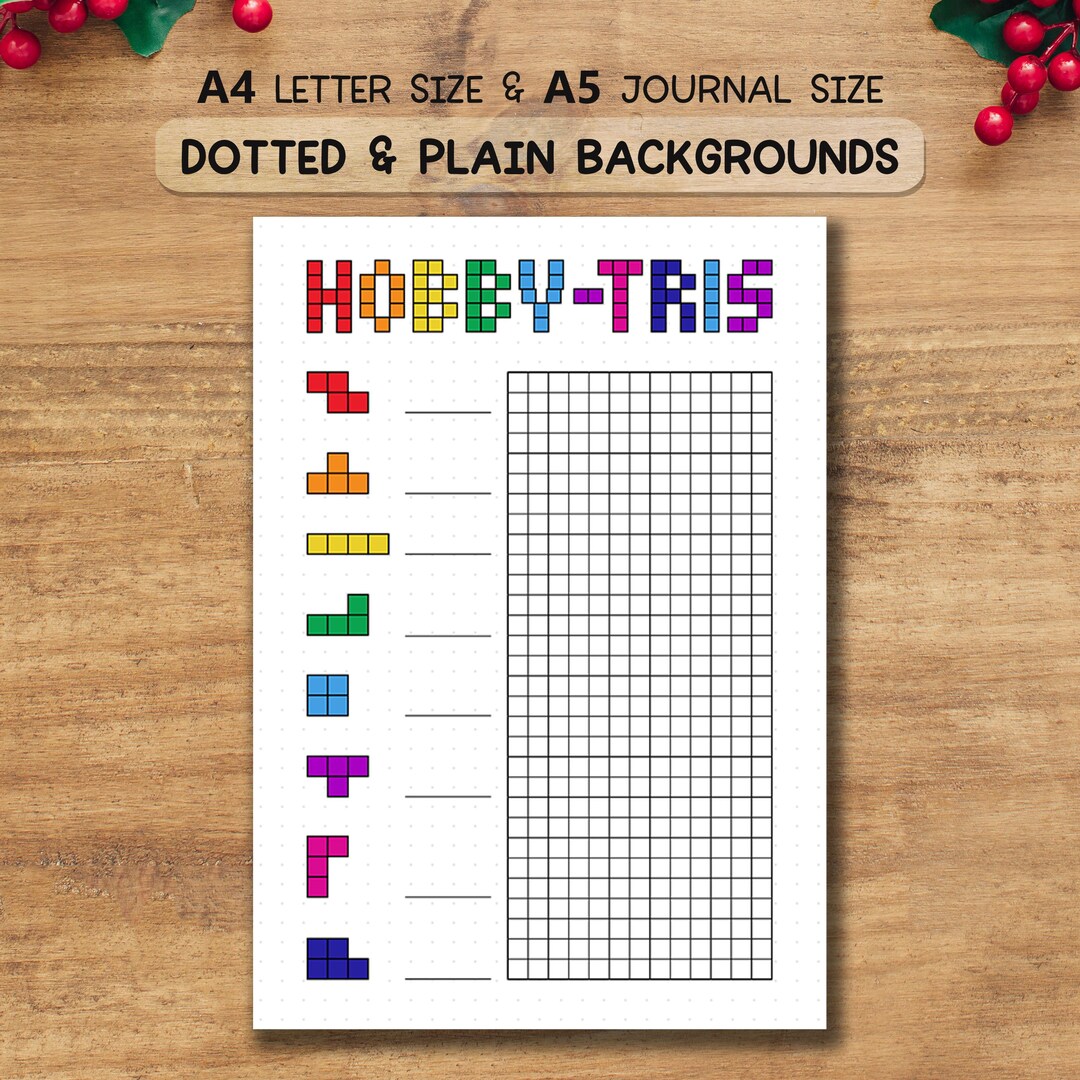 Hobby-tris Tracker Printable | Tetris Style Hobby Progress Grid ...