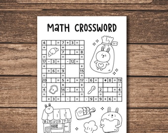 Math Crossword Worksheets Printable PDF | A4 A5 Math Puzzle Activity | Classroom & Homeschool Learning Pages
