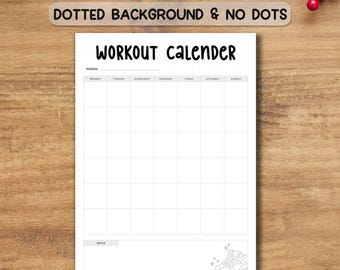 Workout Calendar Tracker Printable PDF | A4-A5 Fitness Planner | Glow Up Exercise & Weight Loss Journal